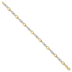 14K Two-tone Polished Infinity Link 7.5 inch  Bracelet