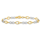 14K Two-tone Polished Infinity Link 7.5 inch  Bracelet