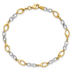 14K Two-tone Polished Infinity Link 7.5 inch  Bracelet