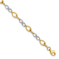 14K Two-tone Polished Infinity Link 7.5 inch  Bracelet