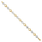 14K Two-tone Polished 8.0mm Contemporary Oval Link 7.75 inch Bracelet