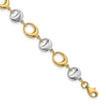 14K Two-tone Polished 8.0mm Contemporary Oval Link 7.75 inch Bracelet