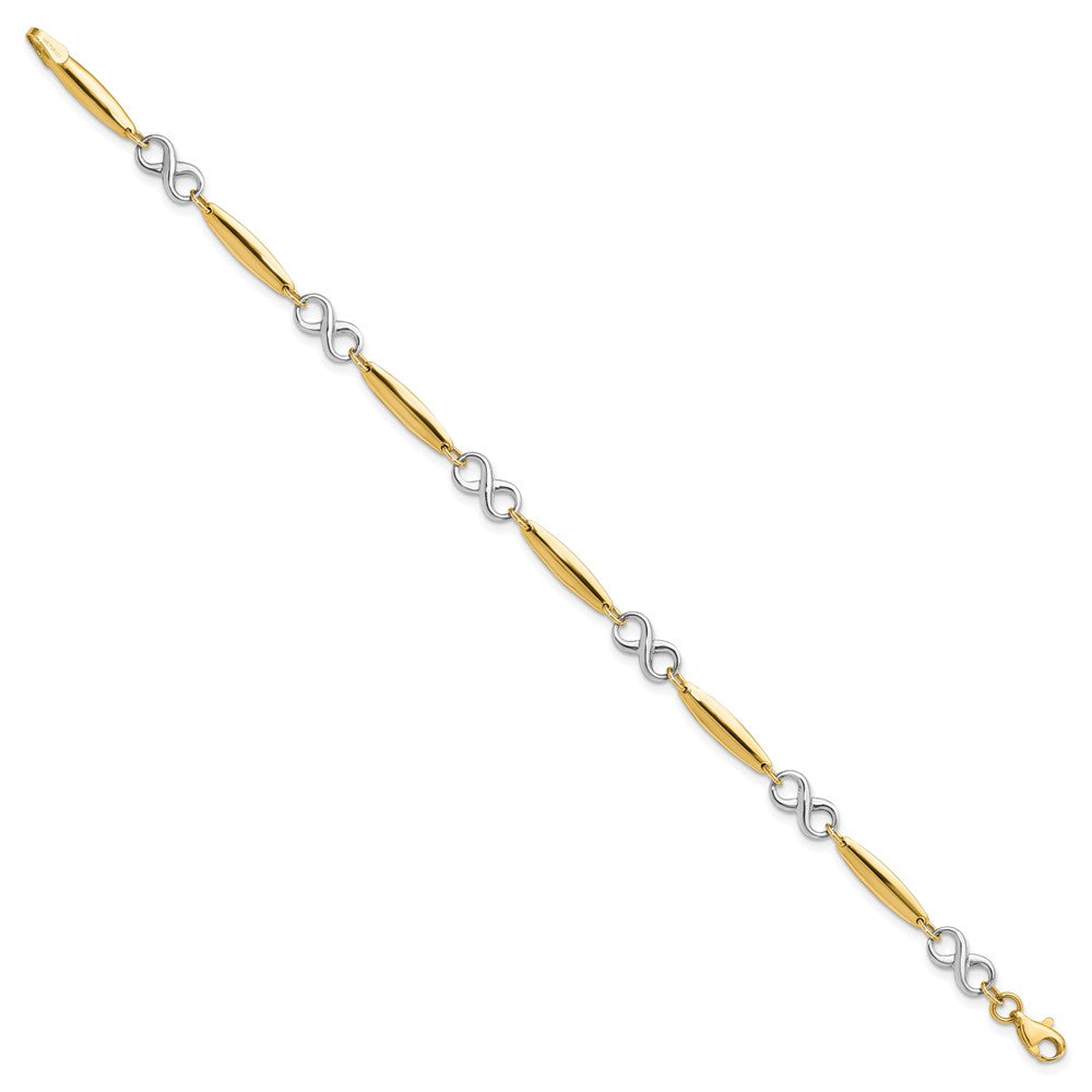 14K Two-tone Polished 5.0mm Infinity Link 7.75 inch Bracelet