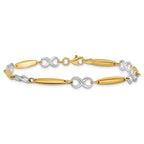 14K Two-tone Polished 5.0mm Infinity Link 7.75 inch Bracelet