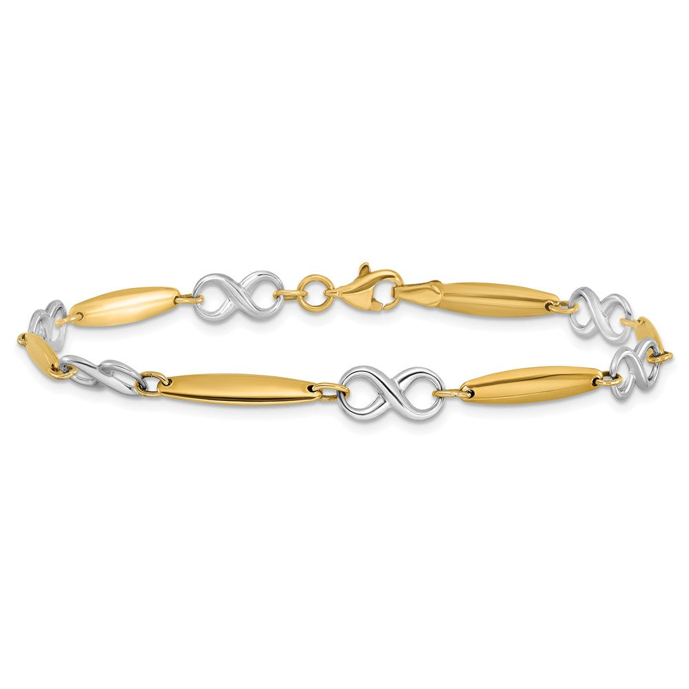 14K Two-tone Polished 5.0mm Infinity Link 7.75 inch Bracelet