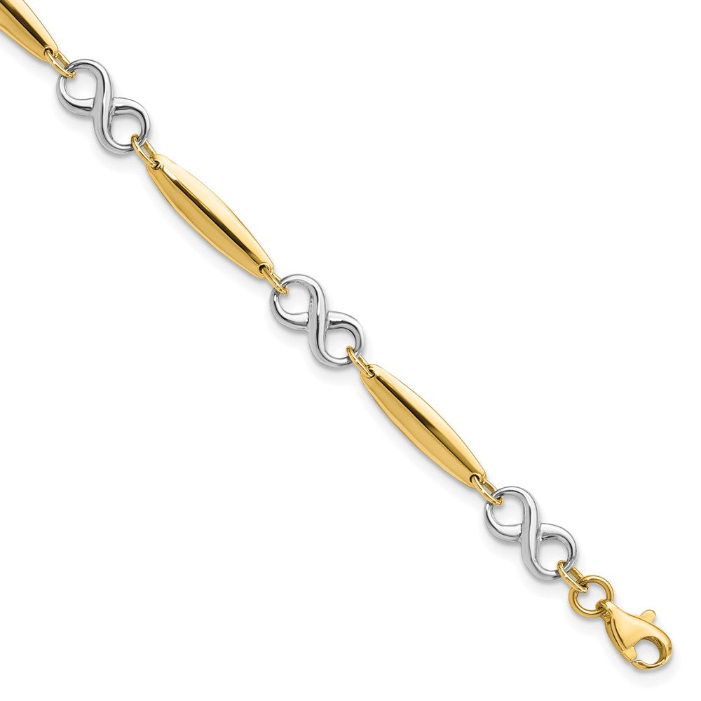 14K Two-tone Polished 5.0mm Infinity Link 7.75 inch Bracelet