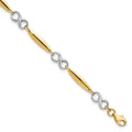 14K Two-tone Polished 5.0mm Infinity Link 7.75 inch Bracelet