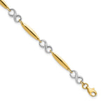 14K Two-tone Polished 5.0mm Infinity Link 7.75 inch Bracelet