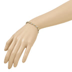14K with White Rhodium Polished and Diamond-cut 6.0mm Fancy Open Link 7.5 inch Bracelet