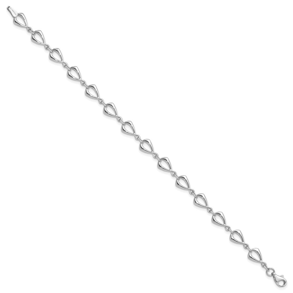 14K White Gold Polished 6.0mm Open Link 7.5 inch Bracelet