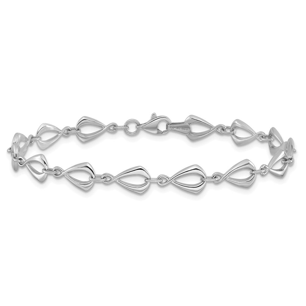 14K White Gold Polished 6.0mm Open Link 7.5 inch Bracelet