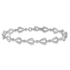 14K White Gold Polished 6.0mm Open Link 7.5 inch Bracelet