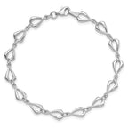 14K White Gold Polished 6.0mm Open Link 7.5 inch Bracelet