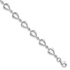 14K White Gold Polished 6.0mm Open Link 7.5 inch Bracelet