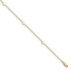 14K Oval Disc 4-Station 10 inch Plus 1 inch Extender - Total 11 inch Anklet