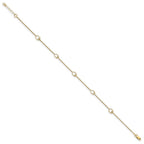 14K Polished w/1in ext. Anklet