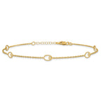 14K Polished w/1in ext. Anklet