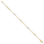 14K Two-tone Polished and D/C Bracelet