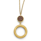 14k Purple Druzy Scratch-finish Necklace