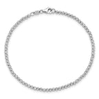 14K White Gold Polished and Diamond-cut 5.0mm Beaded 7.5 inch Bracelet