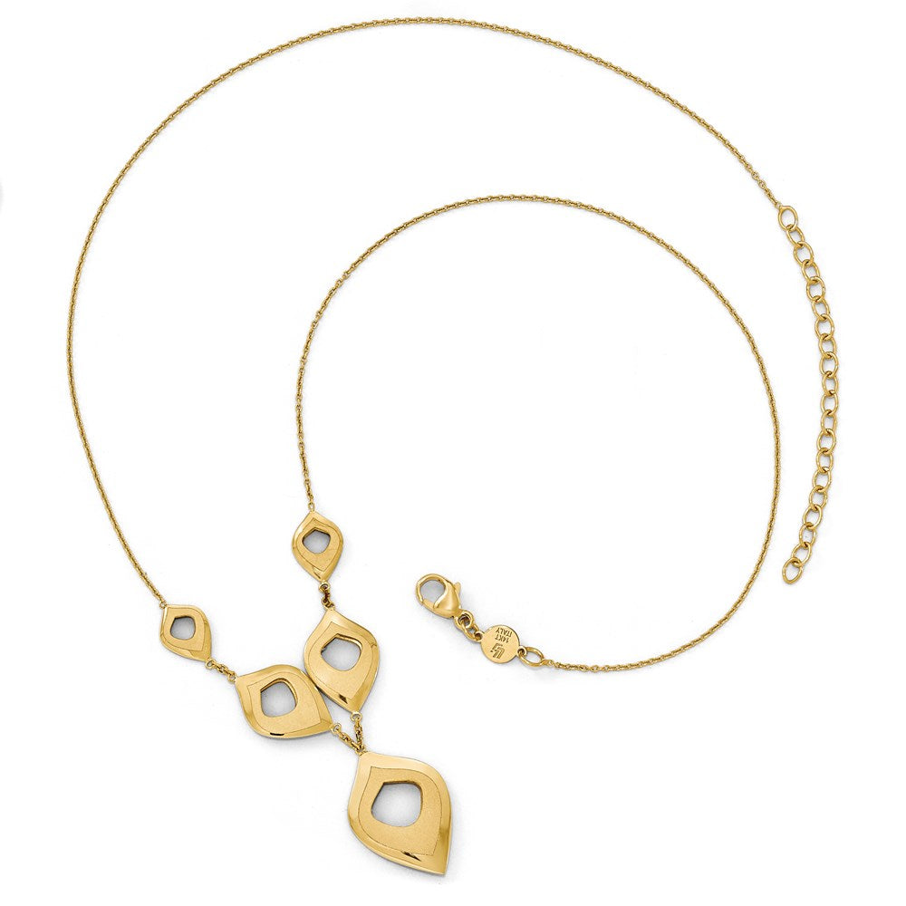 14k Polished and Brushed w/2in ext. Necklace