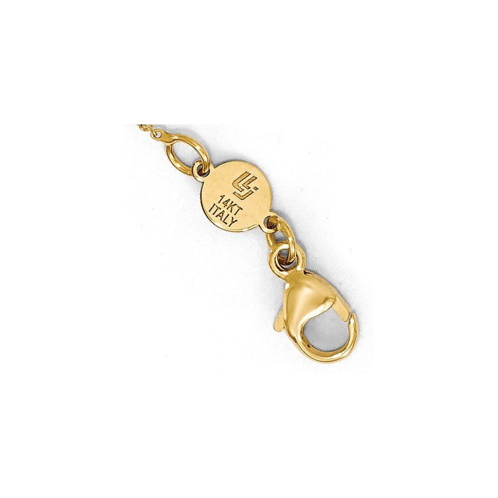 14k Polished and Brushed w/2in ext. Necklace