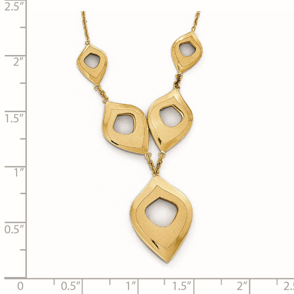 14k Polished and Brushed w/2in ext. Necklace