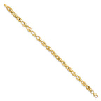 14K Polished and Diamond-cut 6.0mm Open Link 7 inch Bracelet