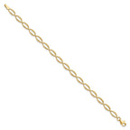 14K Polished and Diamond-cut 5.0mm Fancy Link 7 inch Bracelet