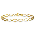14K Polished and Diamond-cut 5.0mm Fancy Link 7 inch Bracelet