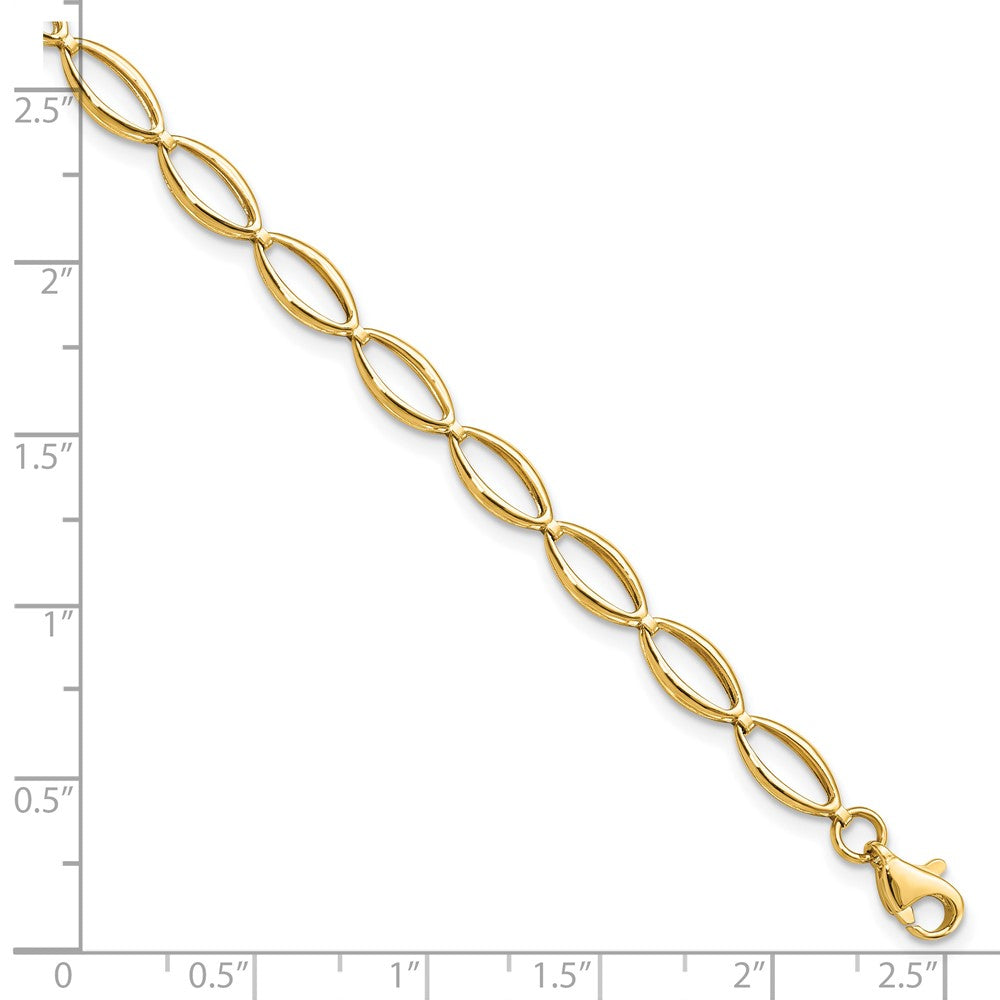 14K Polished and Diamond-cut 5.0mm Fancy Link 7 inch Bracelet