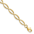 14K Polished and Diamond-cut 5.0mm Fancy Link 7 inch Bracelet