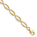 14K Polished and Diamond-cut 5.0mm Fancy Link 7 inch Bracelet