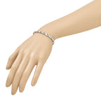 14K White Gold Polished and Diamond-cut 6.0mm Open Link 7 inch Bracelet