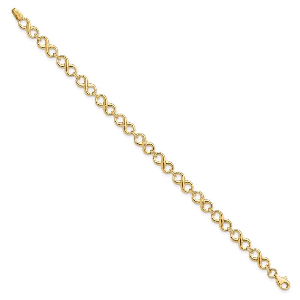 14K Polished 5.0mm Infinity Link 7 inch Bracelet