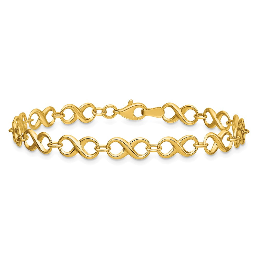 14K Polished 5.0mm Infinity Link 7 inch Bracelet