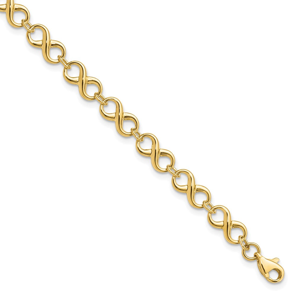 14K Polished 5.0mm Infinity Link 7 inch Bracelet
