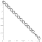 14K White Gold Polished 6.0mm Infinity Link 7 inch Bracelet