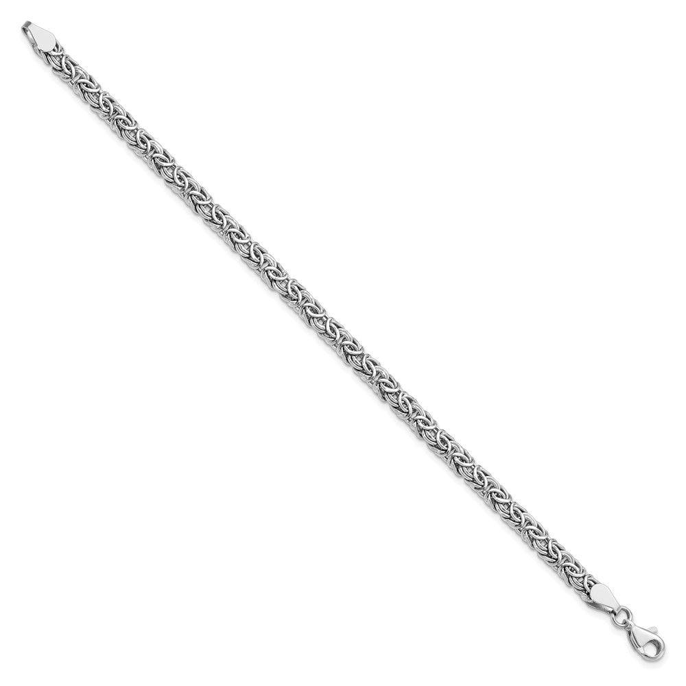 14K White Gold Polished 6.0mm Fancy Link 7 inch Bracelet