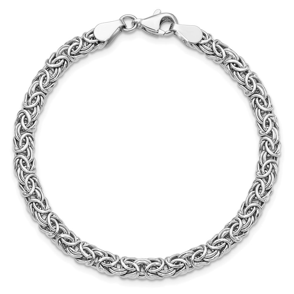 14K White Gold Polished 6.0mm Fancy Link 7 inch Bracelet
