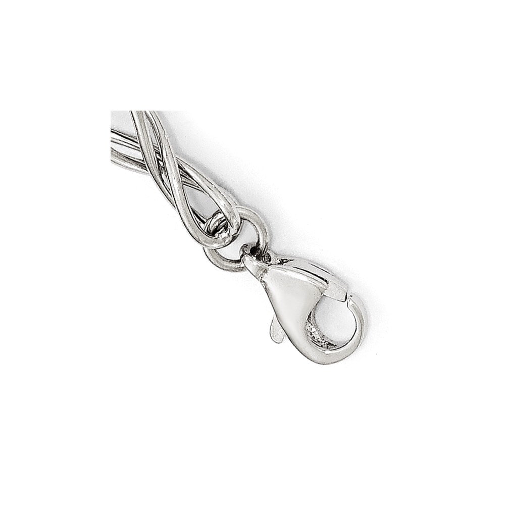 14K White Gold Polished Fancy Link Bracelet
