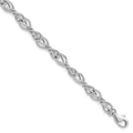 14K White Gold Polished Fancy Link Bracelet
