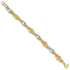 14K Yellow and White Gold Polished D/C Bracelet