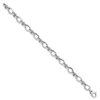 14K White Gold Polished 9.0mm Open Link 7.5 inch Bracelet