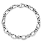 14K White Gold Polished 9.0mm Open Link 7.5 inch Bracelet