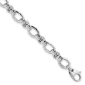 14K White Gold Polished 9.0mm Open Link 7.5 inch Bracelet