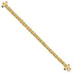 14K Polished 9.0mm Fancy Link with Black Onyx 8 inch Bracelet