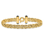 14K Polished 9.0mm Fancy Link with Black Onyx 8 inch Bracelet