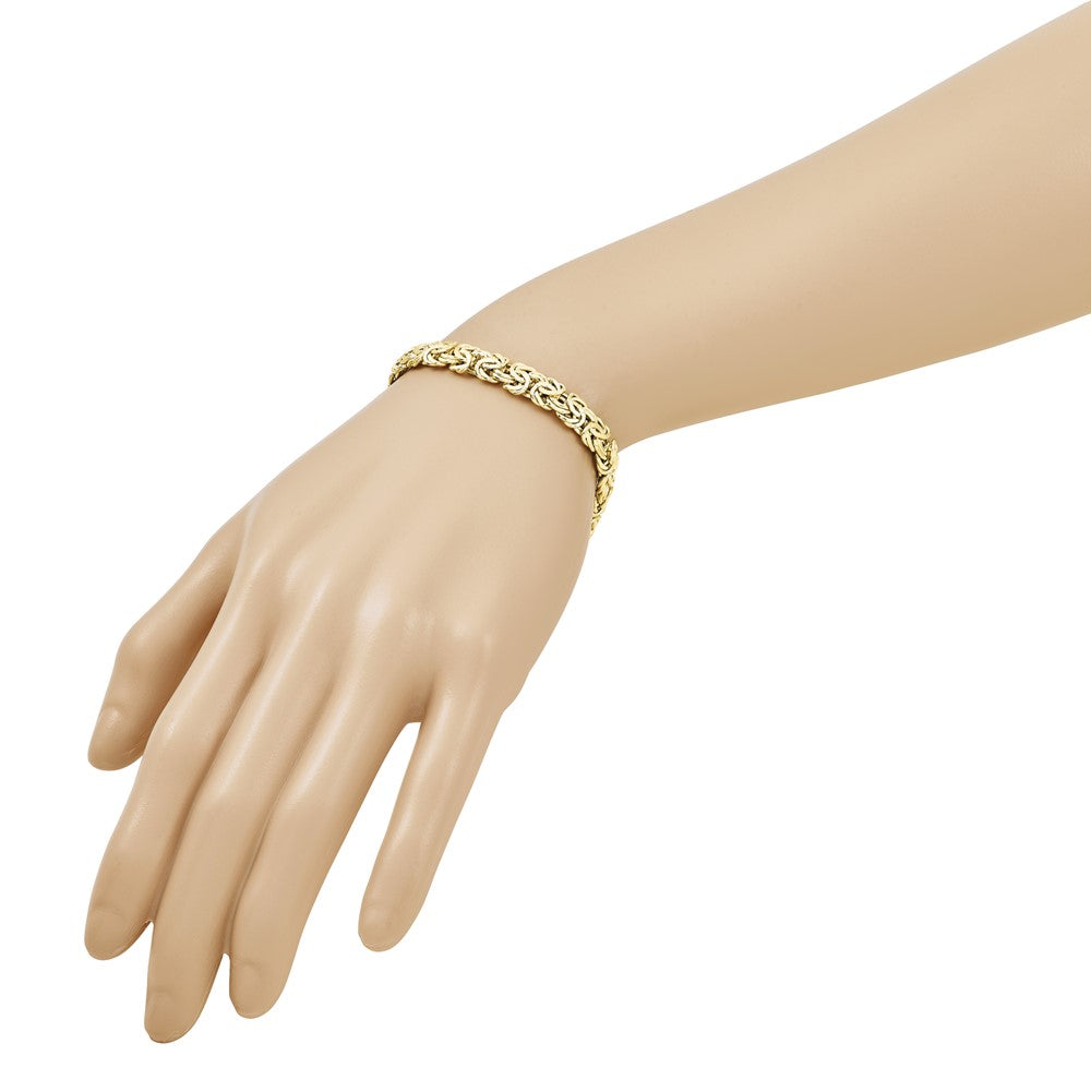 14K Polished 9.0mm Fancy Link with Black Onyx 8 inch Bracelet