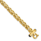 14K Polished 9.0mm Fancy Link with Black Onyx 8 inch Bracelet